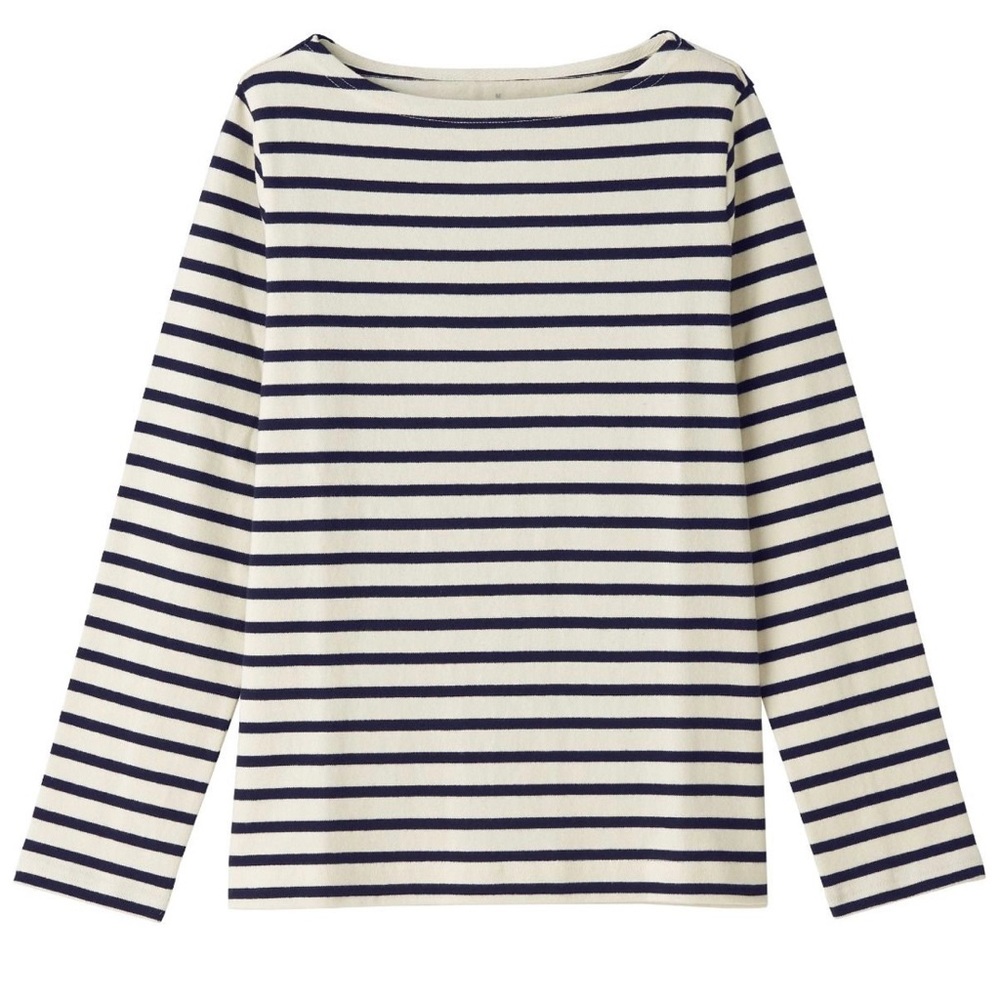 MUJI LONG SLEEVES T-SHIRT (S/STRIPE WHITE & BLACK)